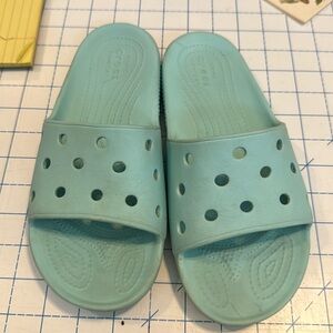 CROCS Turquoise Slide Sandals